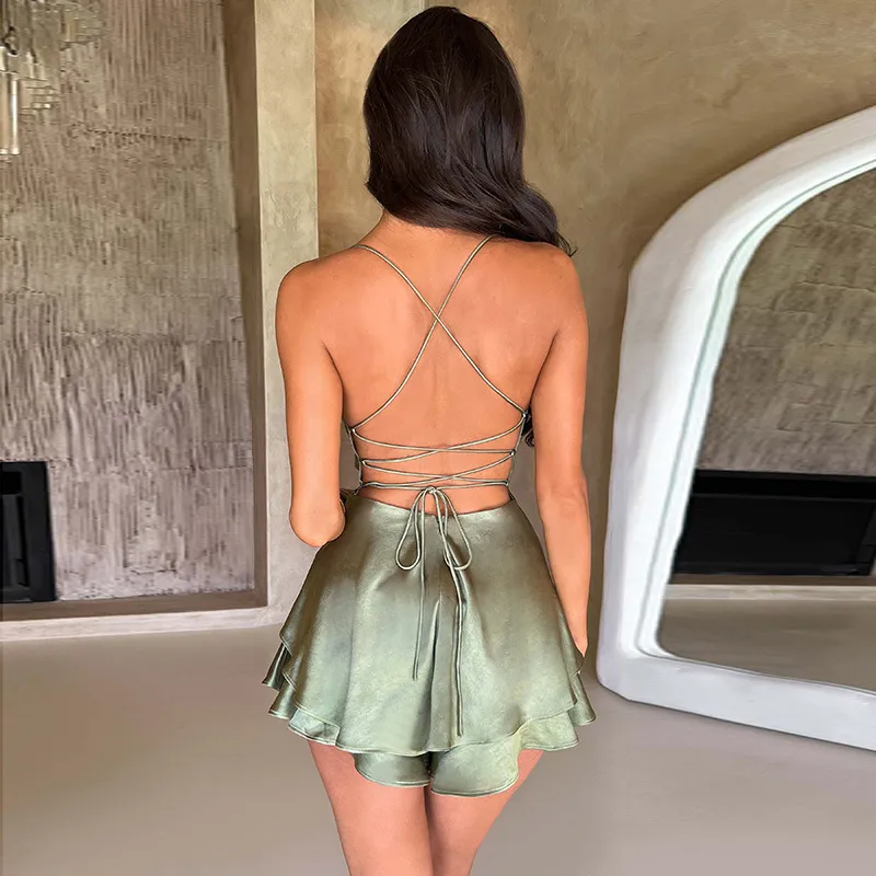Sexy Fashionable Polyester Slip Dress Women-3