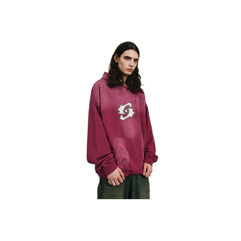 Velvet Computer Embroidered Drawstring Hem Casual Hoodie-2