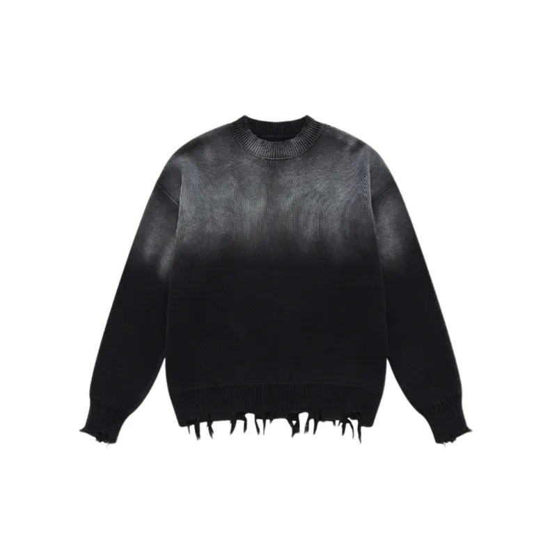 Retro Washed Crewneck Gradient Knit-6