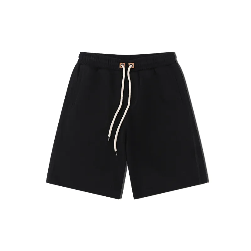 Loose Plain Cotton Casual Shorts-0