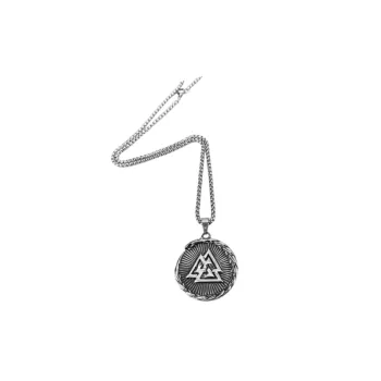 Hip Hop Viking Infinite Pirates Retro Triangle Rune Stainless Steel Necklace