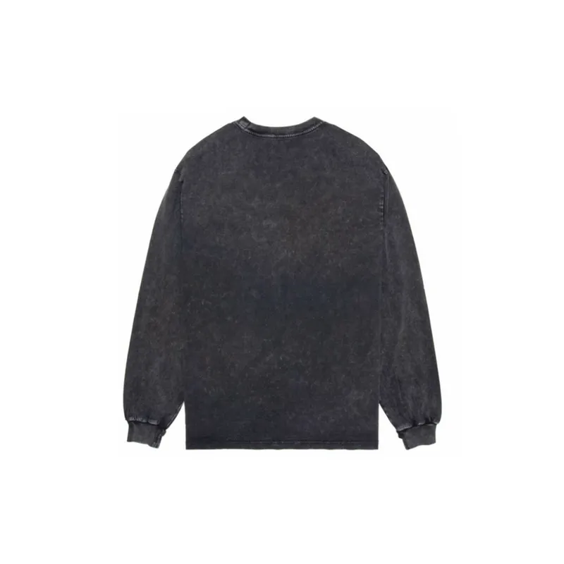 Nirvana Nirvana Vintage American Retro Old Rock Punk Old Washed Batik Long Sleeve T Shirt-1