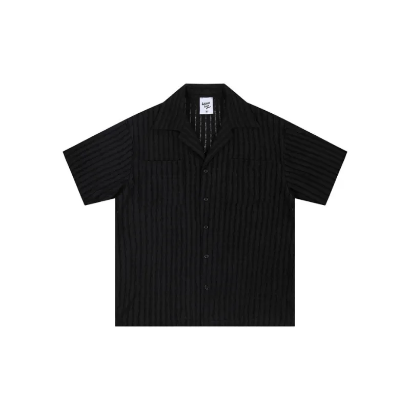 Trendy Hollow Out Polyester Shirt-4