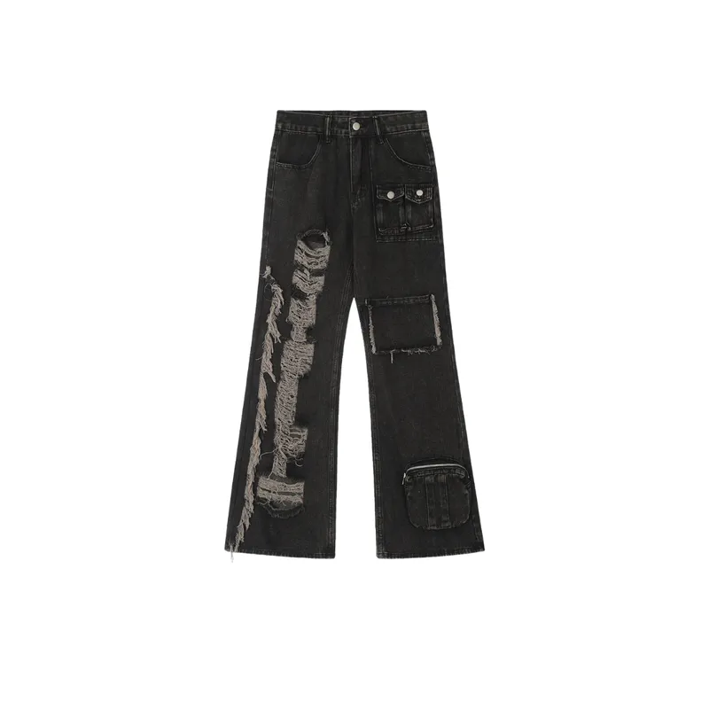 Casual Solid Color Jeans-0