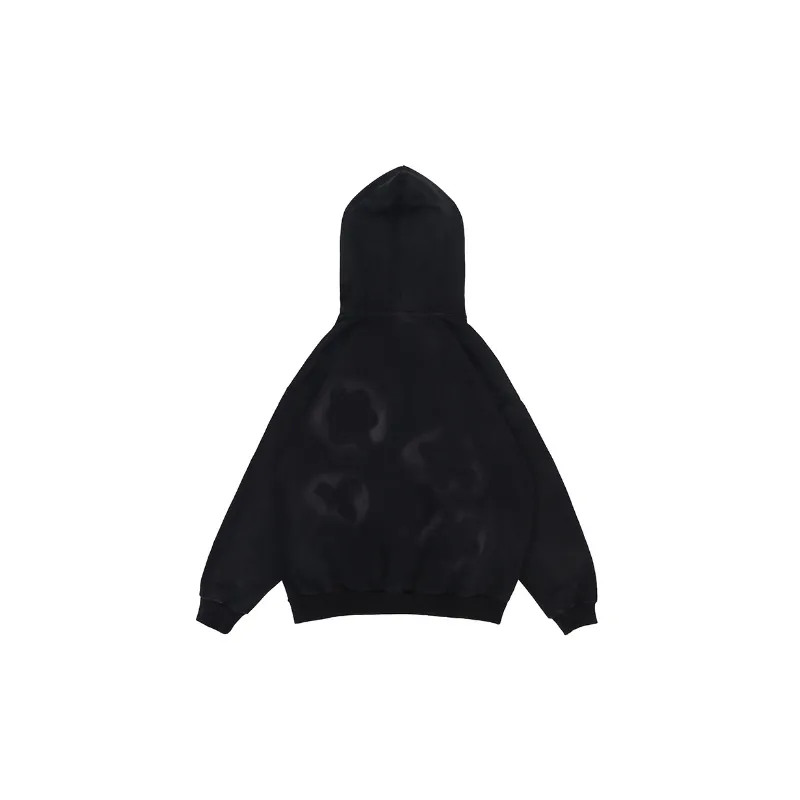 New Tide Brand Retro Wash Water Stitching Patch Hooded Sweatshirt-1