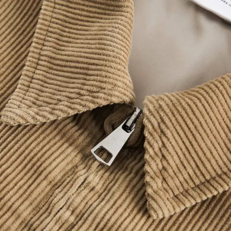 Retro Fashionable Loose Corduroy Jacket-4