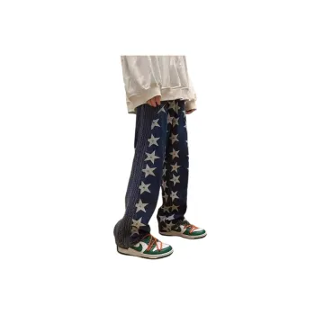 Retro Star Print Wide Leg Pants