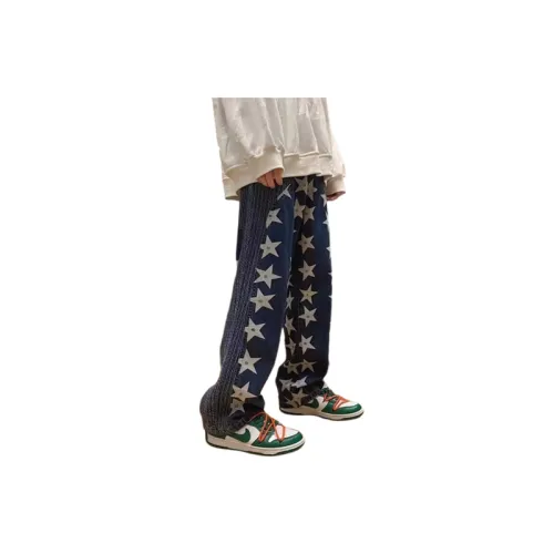 Retro Star Print Wide Leg Pants
