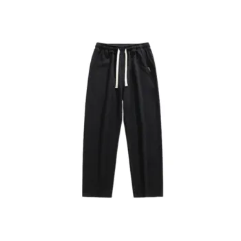 Loose Straight Leg Polyester Casual Pants