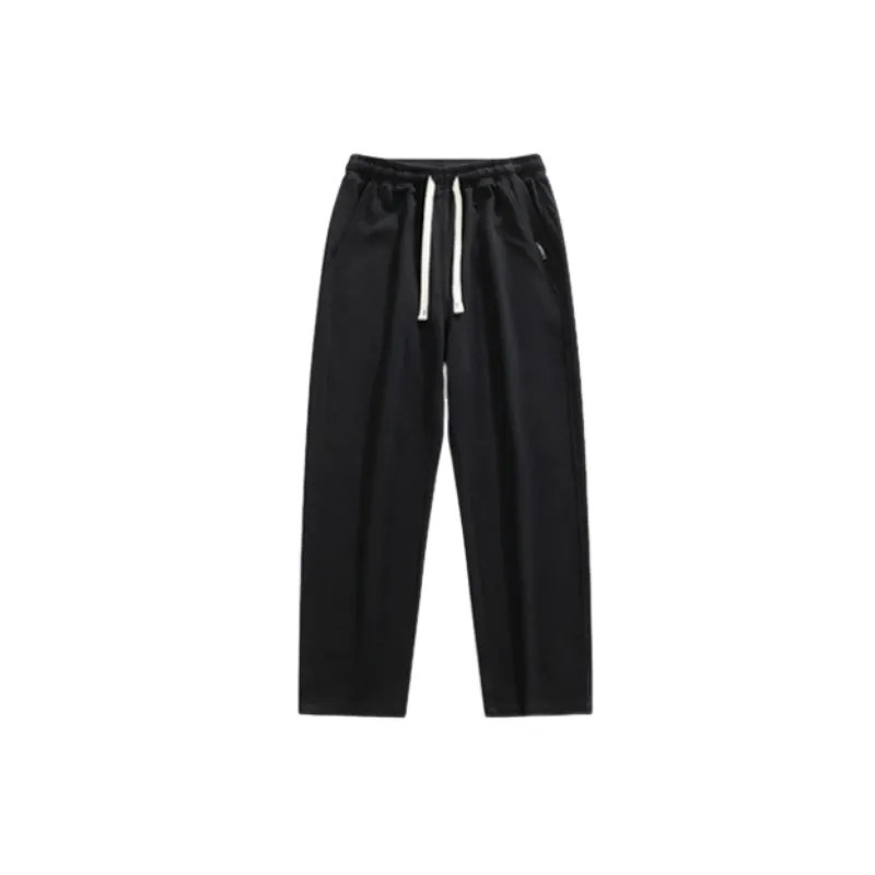 Loose Straight Leg Polyester Casual Pants-9