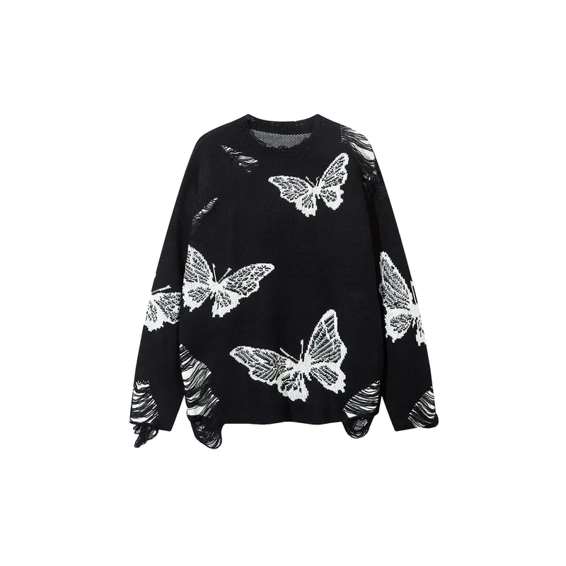 Hollow Out Graffiti Sweater-2