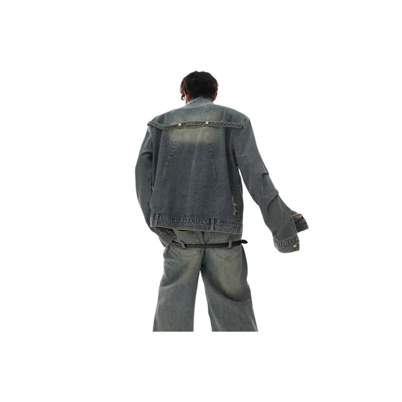 Retro Washed Denim Jacket-2