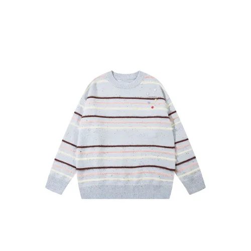 Street Trend BF Style Button Stripe Lazy Sweater