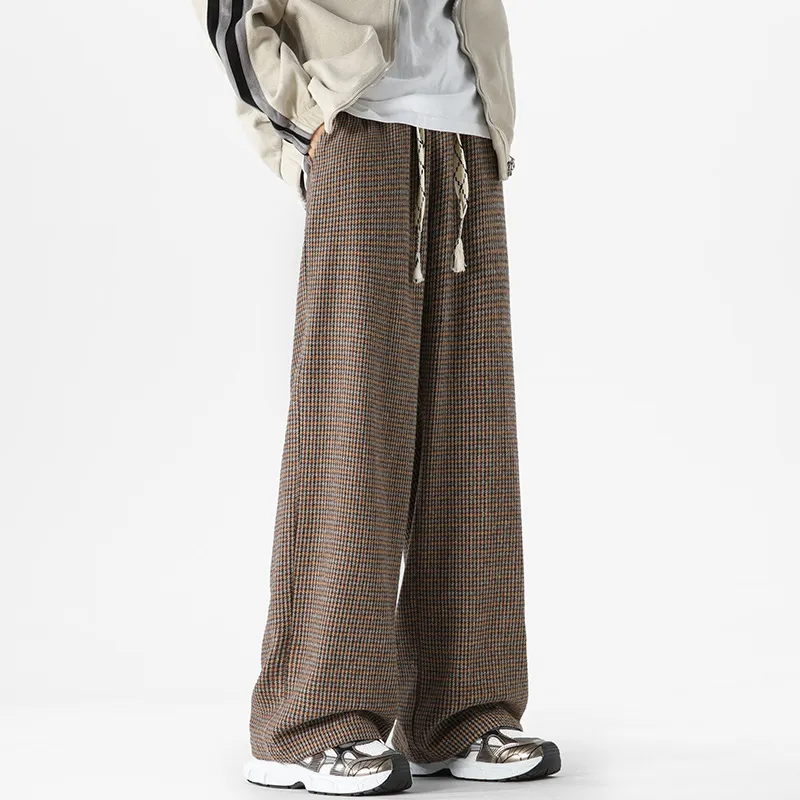 Fashionable Plaid Polyester Casual Pants-6