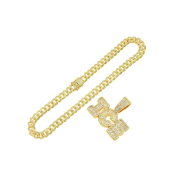 Splicing Diamond Letter Pendant Necklace