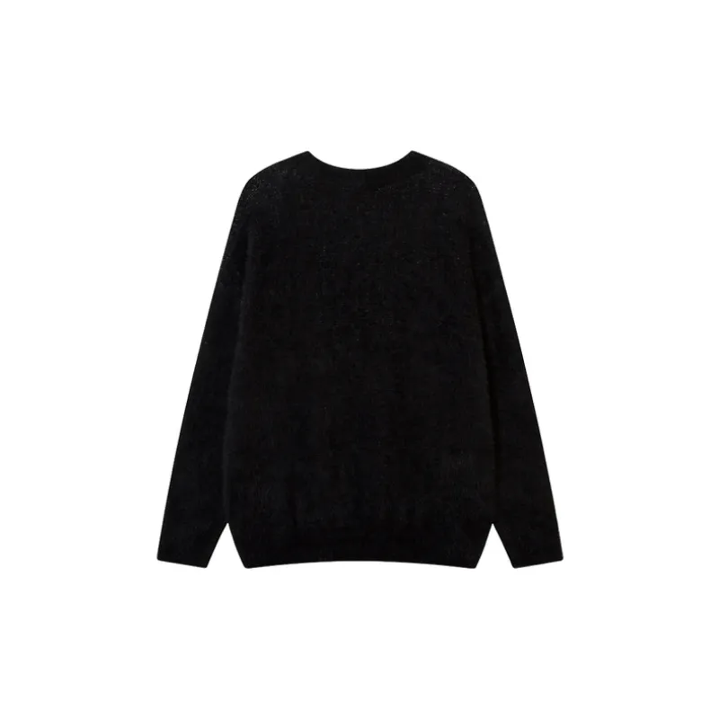 High Street Hip Hop Alphabet Jacquard Oversize Loose Lazy Style Retro Knitted Sweater-7