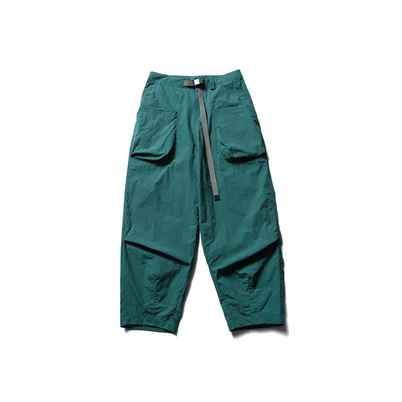 Retro inspired Functional Design Pleated Drawstring Paratrooper Pants-2