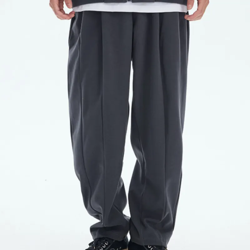 Trendy Plain Blended Synthetic Fabrics Casual Pants-7