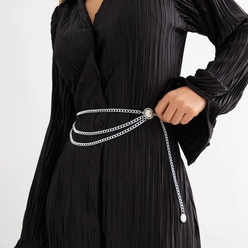 Retro Plain Waist Chain Women-1