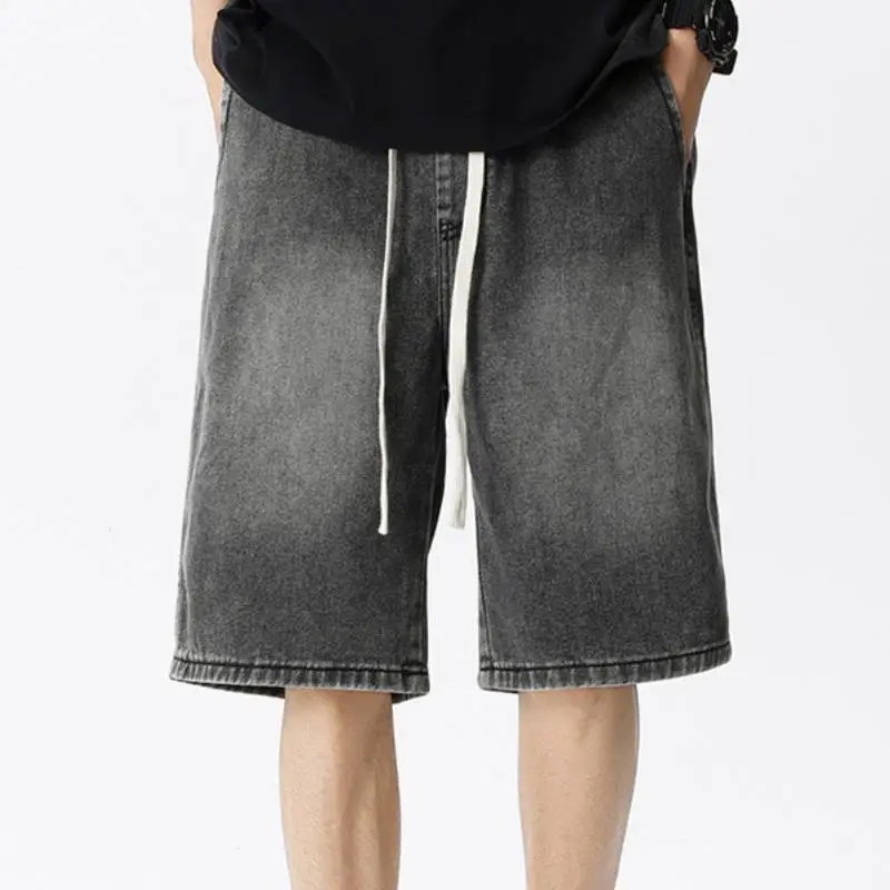 Loose Simple Baggy Denim Shorts Unisex-1