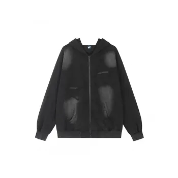 Street Tide Patch Embroidery Washed Hoodie
