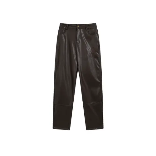 Casual Glamorous Leather Pants