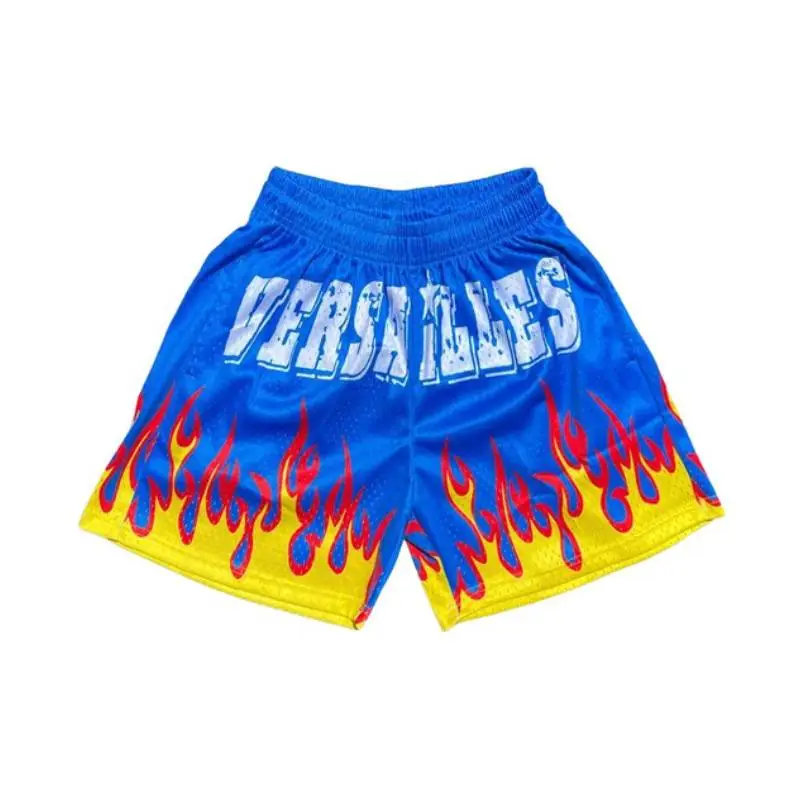 Mesh Print Basketball Shorts-1