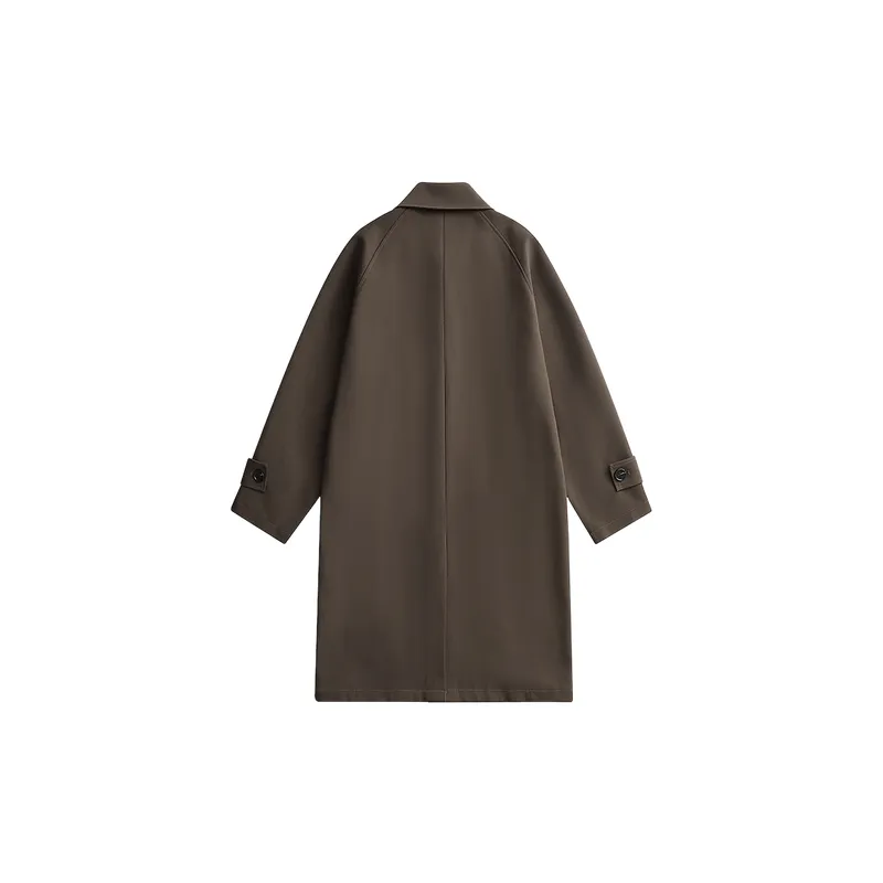 Fashionable Loose Blended Synthetic Fabrics Trench Coat-5