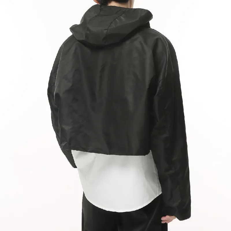 Plain Loose Blended Synthetic Fabrics Jacket-2