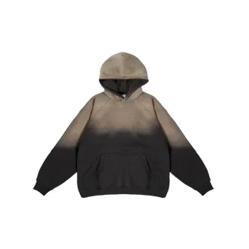 Gradient Color matching Old Oversize Loose Hooded Sweater