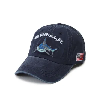 Sporty Washed Embroidery Peaked Cap