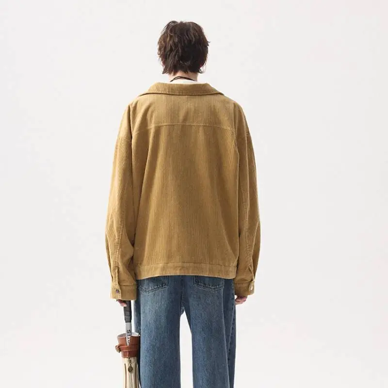 Retro Fashionable Loose Corduroy Jacket-3