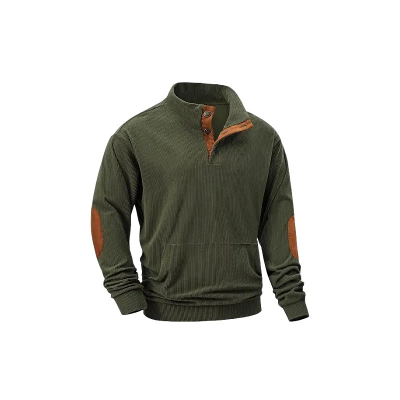 Casual Long Sleeve Corduroy Sweatshirt-0