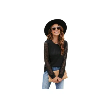 Casual Loose Waffle Checks T Shirt Women
