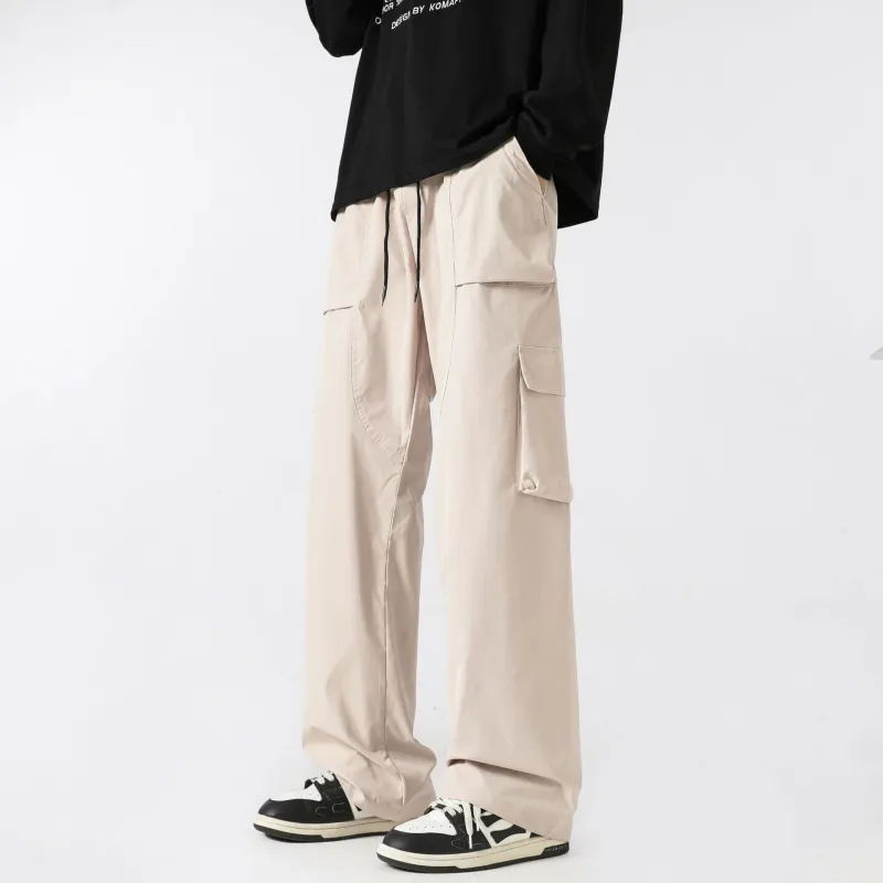 Retro Trendy Blended Synthetic Fabrics Cargo Pants-6