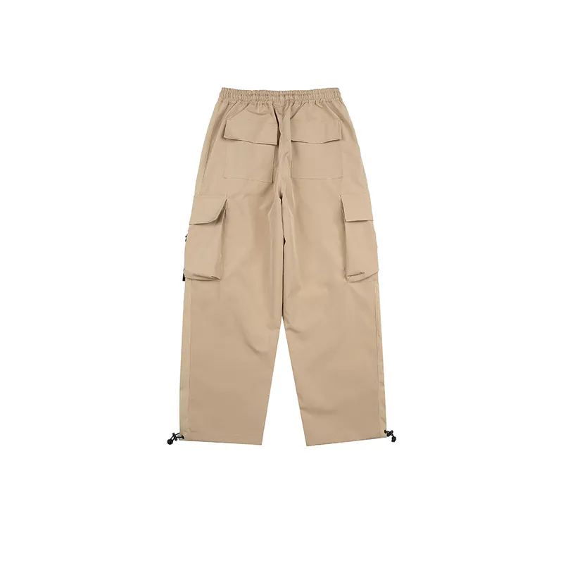 Retro Contrast Color Splice Multi Pocket Cargo Pants-5