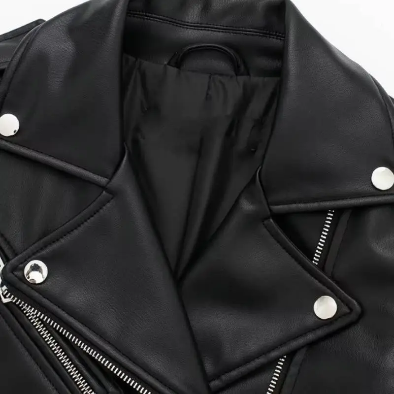 Fashionable Zipper PU Leather Jacket-2