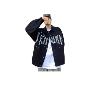 Splash ink Black Denim Jacket