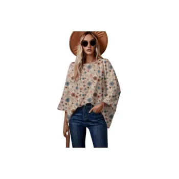 Casual Print Polyester Chiffon Shirt Women