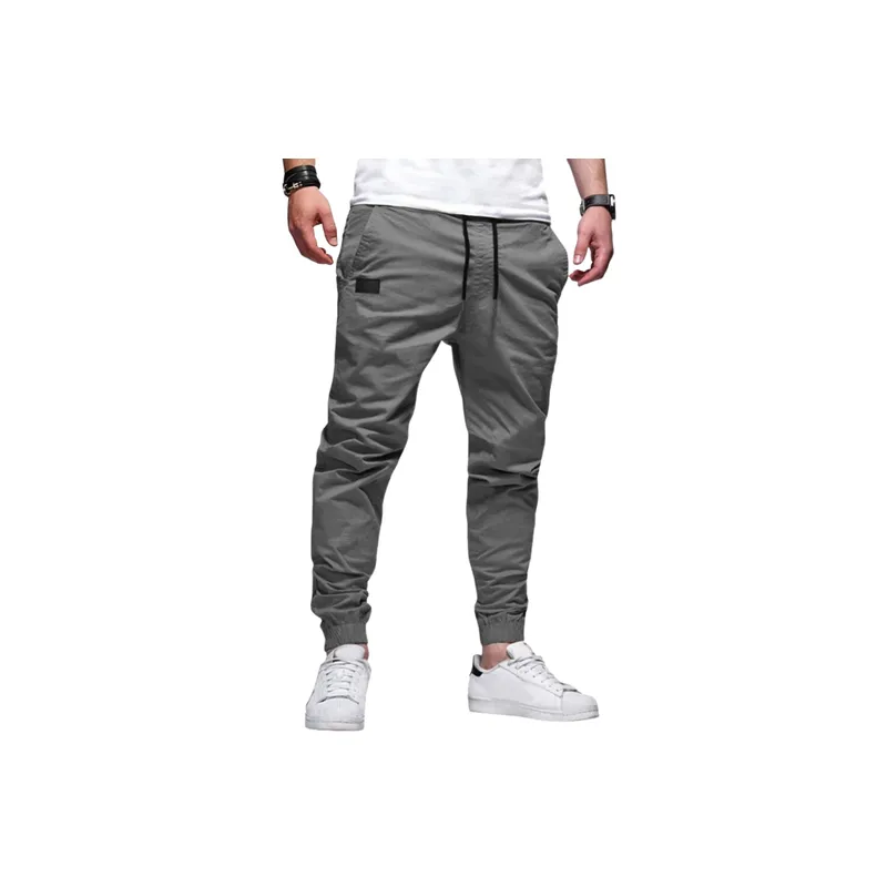 Loose Simple Cotton Blended Fabric Casual Pants-5