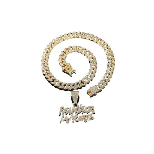 Alloy Diamond Letter Pendant Necklace