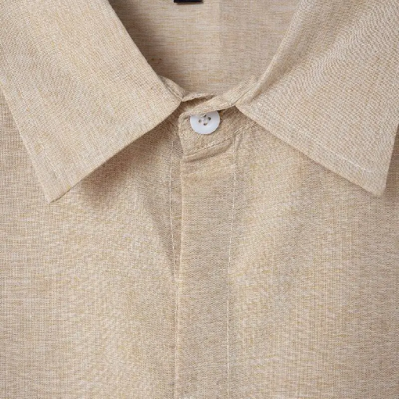 Casual Loose Flax Shirt Unisex-4