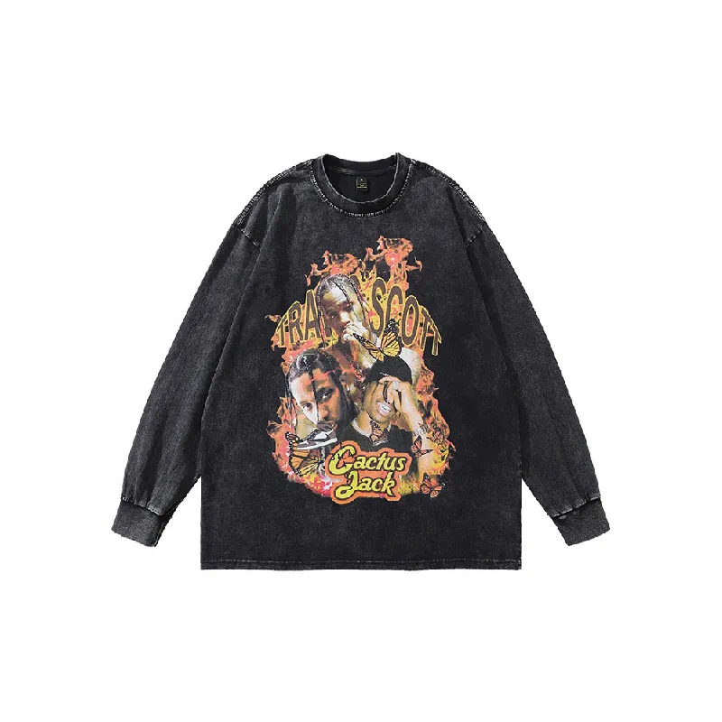Retro Washed Long Sleeve Sweatshirt-2