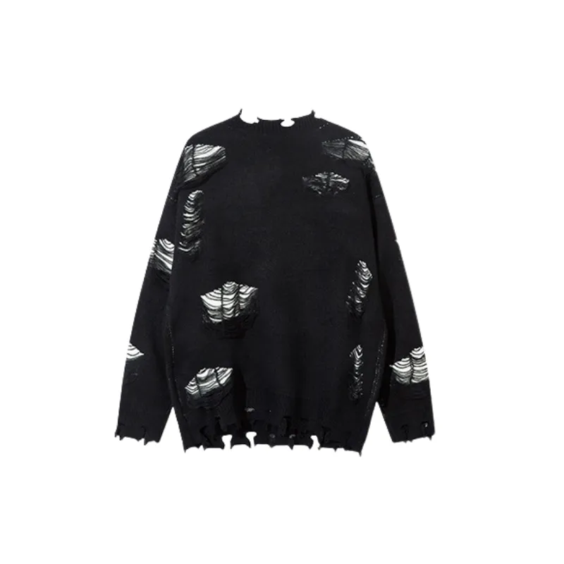 Hollow Out Graffiti Sweater-1