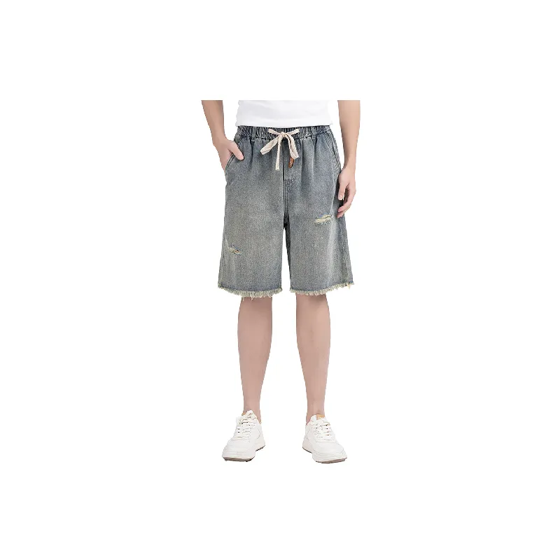 Casual Loose Denim Shorts-0