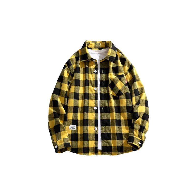 Plaid Plus Size Fashionable Long Sleeve Shirt