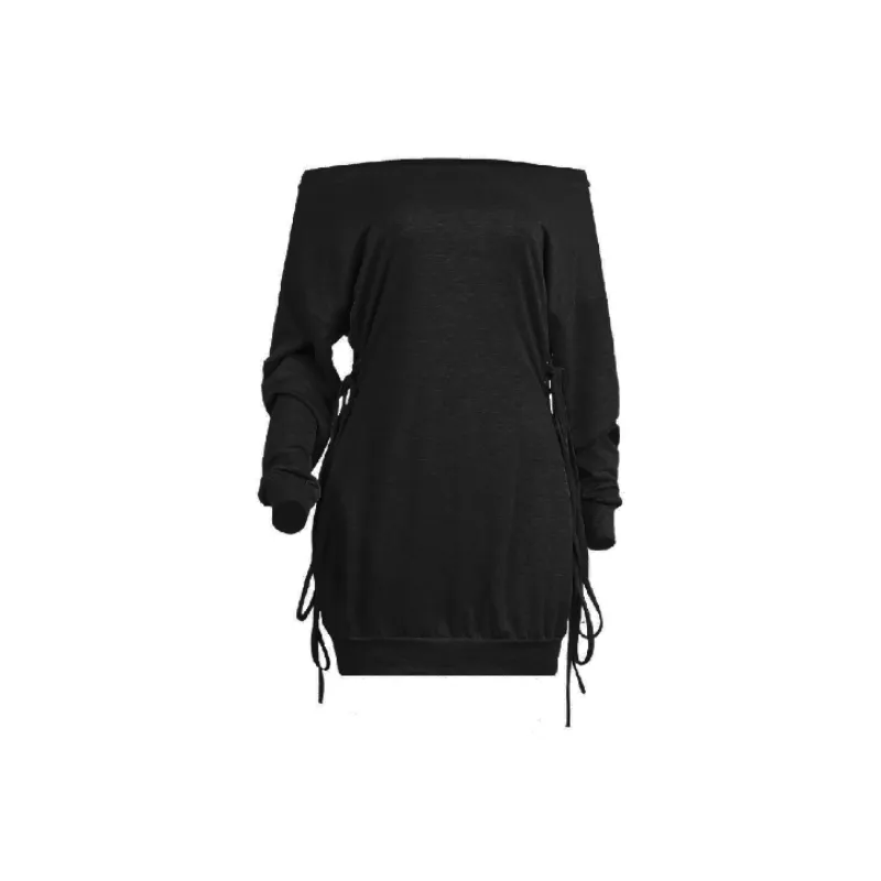 Sexy Plain Polyester Dress Women-0
