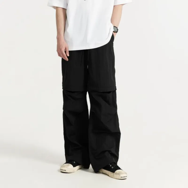 Fashionable Loose Nylon Casual Pants-2