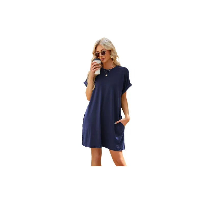 Casual Loose Viscose Dress Women-0