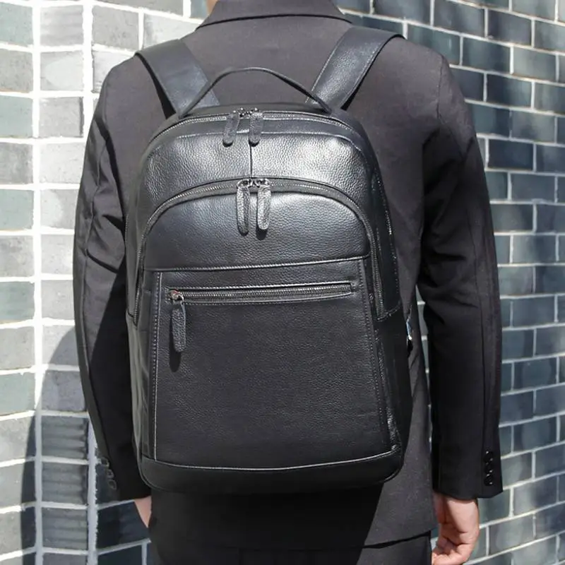 Casual Business Leather Backpack-3